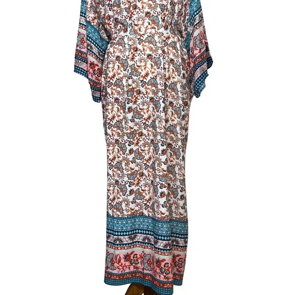 Stunning Floral Paisley Belted Kimono Beach Coverup Duster - Picture 13 of 16